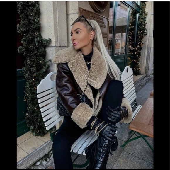 ZARA Faux Fur Leather Jacket - Picture 13 of 13